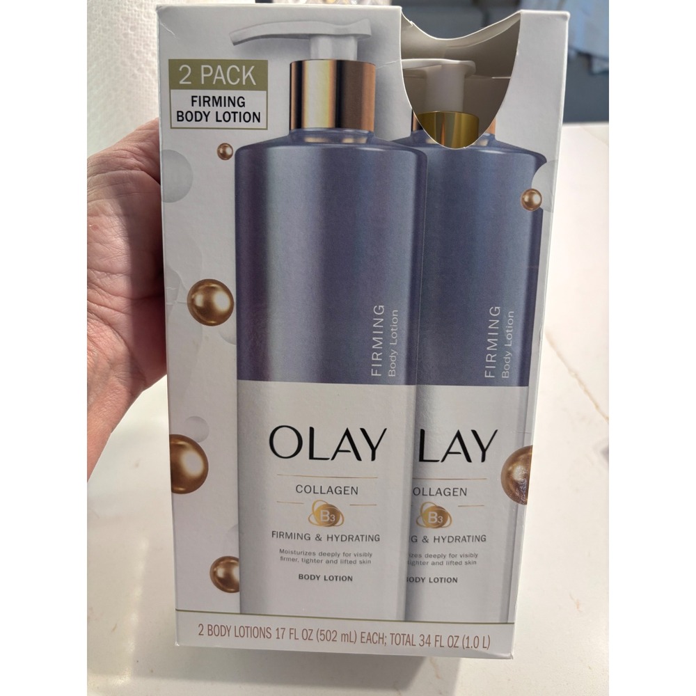 Olay 34oz Firming & Hydrating Body Lotion 2pk Collagen Vitamin B3 Unisex Purple